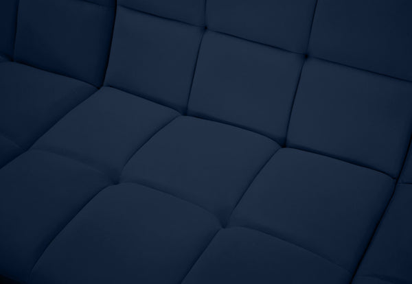 Relax Velvet / Engineered Wood / Foam Contemporary Navy Velvet Modular Sectional - 128" W x 98" D x 31" H