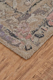 Tivoli Distressed Textured Wool Rug, Warm Taupe/Purple Sage, 9ft-6in x 13ft-6in