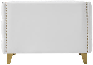 Michelle Faux Leather / Iron / Engineered Wood / Foam Contemporary White Faux Leather Chair - 44" W x 34" D x 30" H