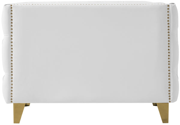 Michelle Faux Leather / Iron / Engineered Wood / Foam Contemporary White Faux Leather Chair - 44" W x 34" D x 30" H