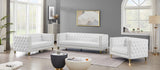 Michelle Faux Leather / Iron / Engineered Wood / Foam Contemporary White Faux Leather Loveseat - 66" W x 34" D x 30" H