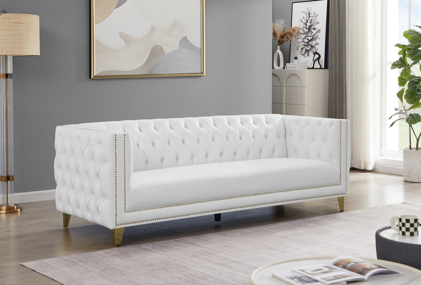 Michelle Faux Leather Sofa
