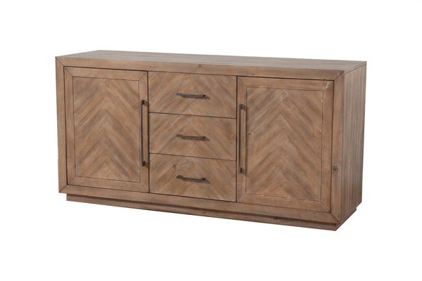Alpine Furniture Aiden Sideboard 3348-06 Weathered Natural Solid Pine and Plywood 62 x 18 x 32