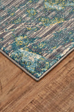 Keats Textured Abstract Rug, Capri Blue/Yellow, 7ft - 10in x 11ft Area Rug