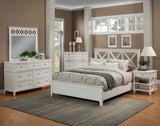 Alpine Furniture Potter Standard King Panel Bed, White 955-07EK White Mahogany Solids & Veneer 82 x 87 x 50