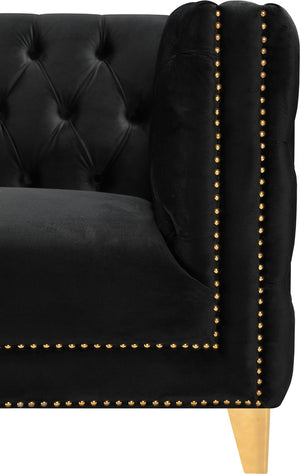 Michelle Velvet / Engineered Wood / Iron / Foam Contemporary Black Velvet Chair - 44" W x 34" D x 30" H