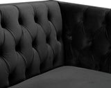 Michelle Velvet / Engineered Wood / Iron / Foam Contemporary Black Velvet Chair - 44" W x 34" D x 30" H