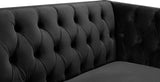 Michelle Velvet / Engineered Wood / Iron / Foam Contemporary Black Velvet Loveseat - 66" W x 34" D x 30" H