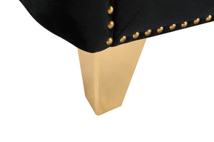 Michelle Velvet / Engineered Wood / Iron / Foam Contemporary Black Velvet Sofa - 90" W x 34" D x 30" H