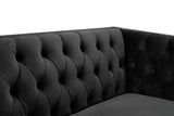 Michelle Velvet / Engineered Wood / Iron / Foam Contemporary Black Velvet Sofa - 90" W x 34" D x 30" H