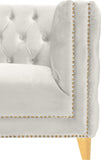 Michelle Velvet / Engineered Wood / Iron / Foam Contemporary Cream Velvet Loveseat - 66" W x 34" D x 30" H