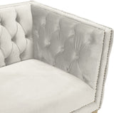 Michelle Velvet / Engineered Wood / Iron / Foam Contemporary Cream Velvet Sofa - 90" W x 34" D x 30" H