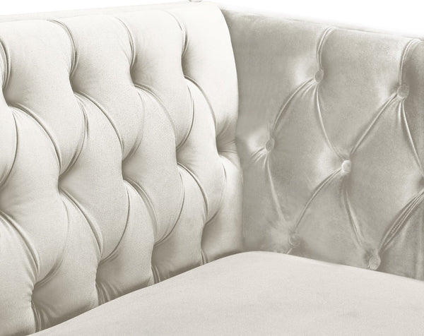 Michelle Velvet / Engineered Wood / Iron / Foam Contemporary Cream Velvet Sofa - 90" W x 34" D x 30" H