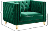 Michelle Velvet / Engineered Wood / Iron / Foam Contemporary Green Velvet Chair - 44" W x 34" D x 30" H