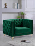 Michelle Velvet / Engineered Wood / Iron / Foam Contemporary Green Velvet Chair - 44" W x 34" D x 30" H