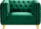 Michelle Velvet / Engineered Wood / Iron / Foam Contemporary Green Velvet Chair - 44" W x 34" D x 30" H