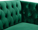 Michelle Velvet / Engineered Wood / Iron / Foam Contemporary Green Velvet Chair - 44" W x 34" D x 30" H