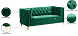 Michelle Velvet / Engineered Wood / Iron / Foam Contemporary Green Velvet Loveseat - 66" W x 34" D x 30" H