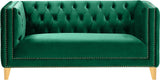 Michelle Velvet / Engineered Wood / Iron / Foam Contemporary Green Velvet Loveseat - 66" W x 34" D x 30" H