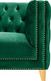 Michelle Velvet / Engineered Wood / Iron / Foam Contemporary Green Velvet Loveseat - 66" W x 34" D x 30" H