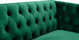 Michelle Velvet / Engineered Wood / Iron / Foam Contemporary Green Velvet Loveseat - 66" W x 34" D x 30" H