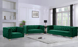 Michelle Velvet / Engineered Wood / Iron / Foam Contemporary Green Velvet Loveseat - 66" W x 34" D x 30" H