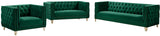 Michelle Velvet / Engineered Wood / Iron / Foam Contemporary Green Velvet Loveseat - 66" W x 34" D x 30" H