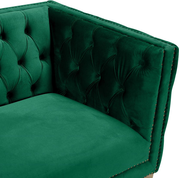 Michelle Velvet / Engineered Wood / Iron / Foam Contemporary Green Velvet Sofa - 90" W x 34" D x 30" H