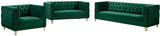 Michelle Velvet / Engineered Wood / Iron / Foam Contemporary Green Velvet Sofa - 90" W x 34" D x 30" H