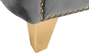 Michelle Velvet / Engineered Wood / Iron / Foam Contemporary Grey Velvet Sofa - 90" W x 34" D x 30" H