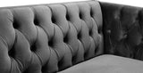 Michelle Velvet / Engineered Wood / Iron / Foam Contemporary Grey Velvet Sofa - 90" W x 34" D x 30" H