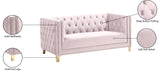 Michelle Velvet / Engineered Wood / Iron / Foam Contemporary Pink Velvet Loveseat - 66" W x 34" D x 30" H