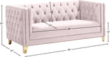 Michelle Velvet / Engineered Wood / Iron / Foam Contemporary Pink Velvet Loveseat - 66" W x 34" D x 30" H