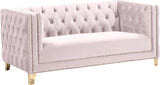 Michelle Velvet / Engineered Wood / Iron / Foam Contemporary Pink Velvet Loveseat - 66" W x 34" D x 30" H