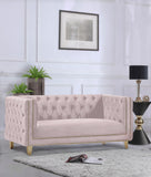 Michelle Velvet / Engineered Wood / Iron / Foam Contemporary Pink Velvet Loveseat - 66" W x 34" D x 30" H