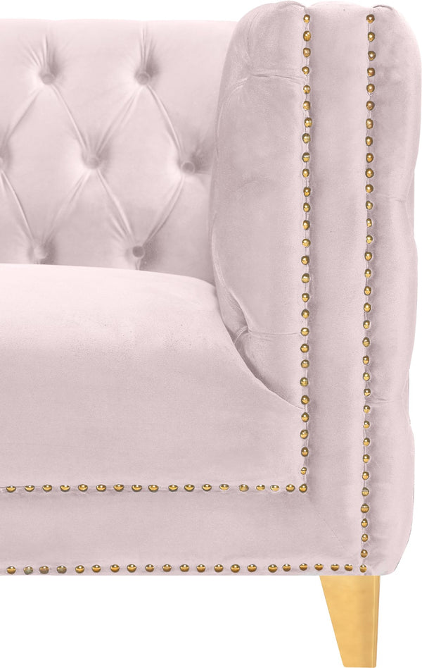 Michelle Velvet / Engineered Wood / Iron / Foam Contemporary Pink Velvet Loveseat - 66" W x 34" D x 30" H