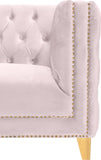 Michelle Velvet / Engineered Wood / Iron / Foam Contemporary Pink Velvet Loveseat - 66" W x 34" D x 30" H