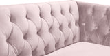 Michelle Velvet / Engineered Wood / Iron / Foam Contemporary Pink Velvet Loveseat - 66" W x 34" D x 30" H