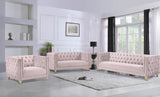 Michelle Velvet / Engineered Wood / Iron / Foam Contemporary Pink Velvet Loveseat - 66" W x 34" D x 30" H