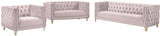 Michelle Velvet / Engineered Wood / Iron / Foam Contemporary Pink Velvet Loveseat - 66" W x 34" D x 30" H