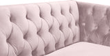 Michelle Velvet / Engineered Wood / Iron / Foam Contemporary Pink Velvet Sofa - 90" W x 34" D x 30" H