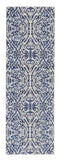 Milton Scroll Print Textured Rug, Estate Blue, 2ft - 7in x 8ft, Runner