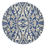 Milton Abstract Ikat Print Area Rug, Classic Blue/Silver Mink, 8ft-9in x 8ft-9in