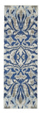 Milton Abstract Ikat Print Rug, Classic Blue/Silver Mink, 2ft-7in x 8ft, Runner