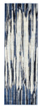 Milton Abstract Ombre Print Rug, Blue/Black/Ivory, 2ft - 7in x 8ft, Runner