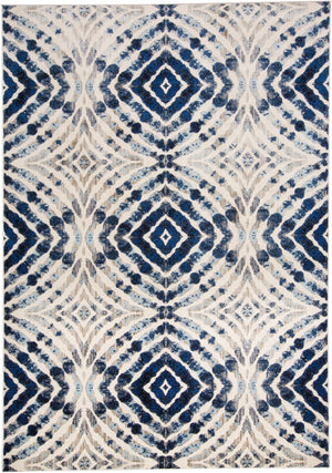 Milton Abstract Ikat Print Rug, Estate/Ice Blue, 7ft - 10in x 11ft Area Rug