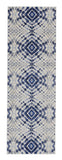 Milton Abstract Ikat Print Rug, Estate/Ice Blue, 2ft - 7in x 8ft, Runner