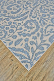 Milton Contemporary Print Floral Rug, Misty Blue/Ivory, 7ft-10in x 11ft Area Rug