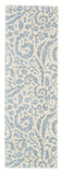 Milton Contemporary Print Floral Rug, Misty Blue/Ivory, 2ft - 7in x 8ft, Runner