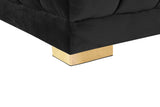 Gwen Velvet / Engineered Wood / Iron / Foam Contemporary Black Velvet 3pc. Sectional (3 Boxes) - 143" W x 70" D x 28" H